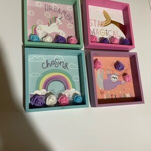 Colorful Unicorn and Llama Wall Decor Set